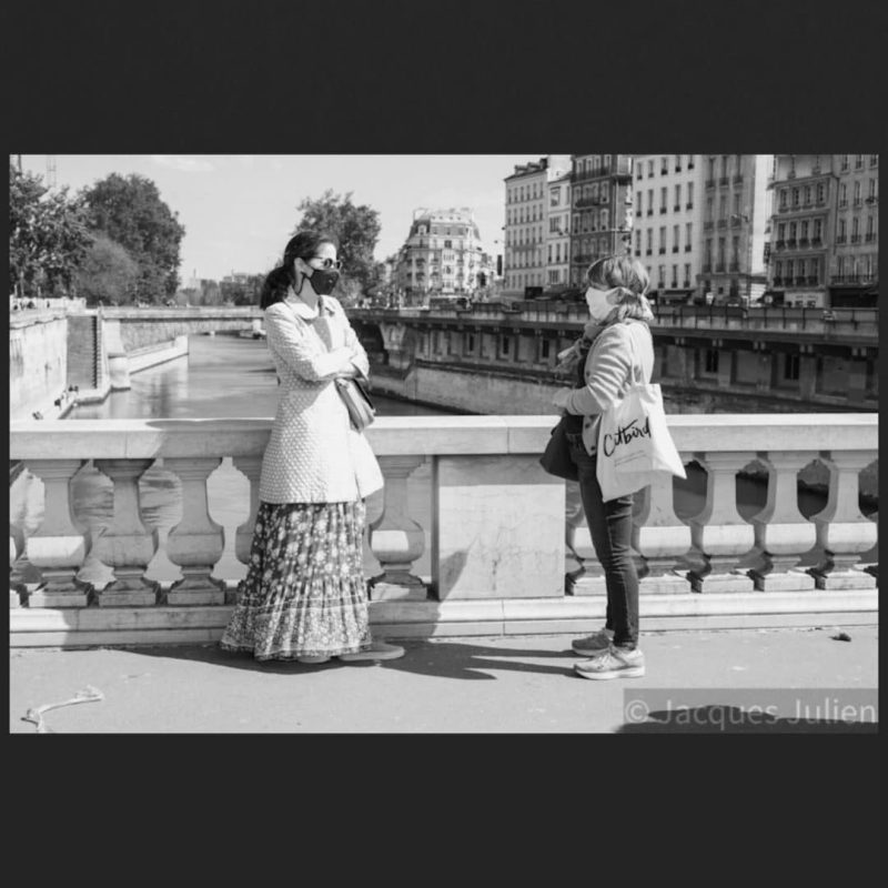 women wearing Covid mask in Paris